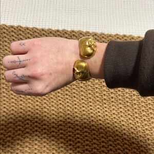 Alexander McQueen Gold Skull Bracelet